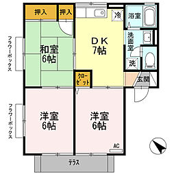 スターパレス下松オリオン館 3DKの間取図画像