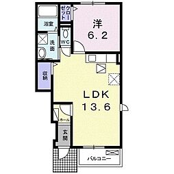 ウエストヴィレッジ1 1LDKの間取図画像
