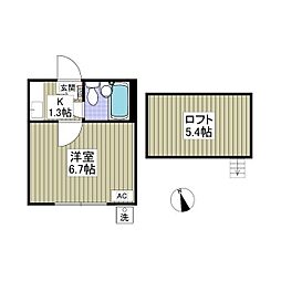 クリアス北坂戸E 1Kの間取図画像