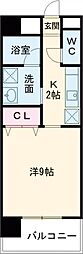 ミッドヒル本城 1Kの間取図画像