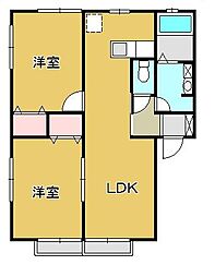ハイムＳＳＹ 1階2LDKの間取り