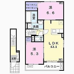 フィーレダンク2 2LDKの間取図画像
