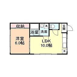 メゾン・シック 1階1LDKの間取り