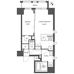 東京メトロ日比谷線 入谷駅 徒歩6分の賃貸マンション 5階1LDKの間取り