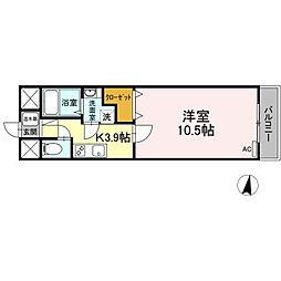 Ｃｏｒｅ　Ｌｏｒｄ 10階1Kの間取り