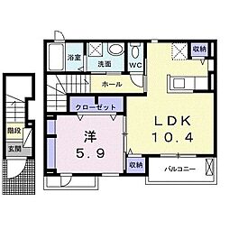 プランドール 1LDKの間取図画像