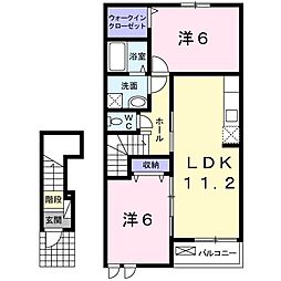 アートハウス参番館 2LDKの間取図画像