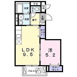 ALIVIO 1LDKの間取図画像
