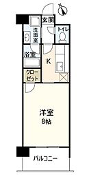 ベルビレッジ鳴海 1Kの間取図画像