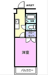 エトワールみのり 4階1Kの間取り
