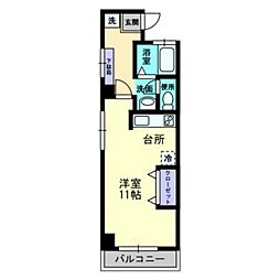 リバーウォーク広瀬 1Kの間取図画像