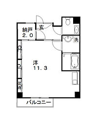 SINAJYURIMEaleo ワンルームの間取図画像