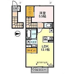 グリーンライト 1LDKの間取図画像