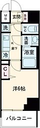 プレサンス三宮エレガンシア 1Kの間取図画像