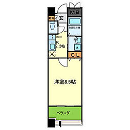 オルゴグラート鶴見 1Kの間取図画像