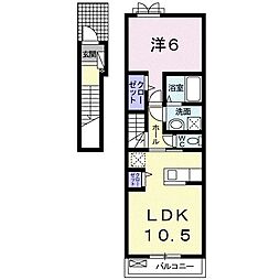 アンジェラ1 1LDKの間取図画像
