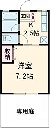 シティハイムひがし 1Kの間取図画像