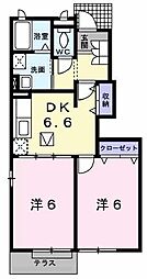 フレーシュ 2DKの間取図画像