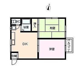 サンハイツ　I 1階2DKの間取り