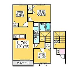 ハイネスα 3LDKの間取図画像