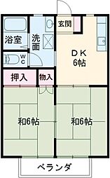 ベル・メゾンB 2DKの間取図画像