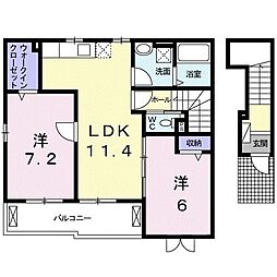 サンシャインM・MA 2LDKの間取図画像