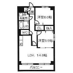 ベルフラワーAS 2LDKの間取図画像