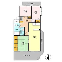 エコガーデン　Ｃ棟 2階3LDKの間取り