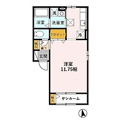 アルトリッシュ ワンルームの間取図画像