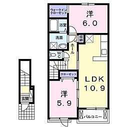 ライス・フィールド 2LDKの間取図画像