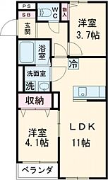 ラ・メリーナ 2LDKの間取図画像