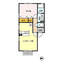 シャルマン東海 1LDKの間取図画像