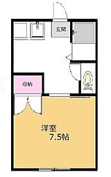 JR東北本線 船岡駅 徒歩9分の賃貸アパート 1階1Kの間取り