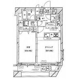 パレステュディオ市谷仲之町 1DKの間取図画像