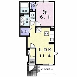 エスペランサ・II 1階1LDKの間取り