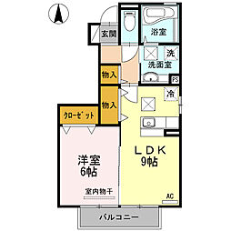 サニーコート宮崎駅東 1LDKの間取図画像