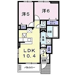 アグレアーブル4 2LDKの間取図画像