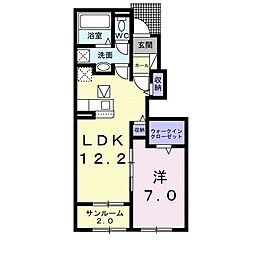 リリーベル 1LDKの間取図画像