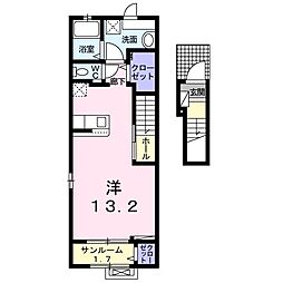 セレステ祇園 ワンルームの間取図画像