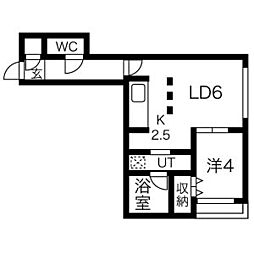 エス-アサヒ 1LDKの間取図画像