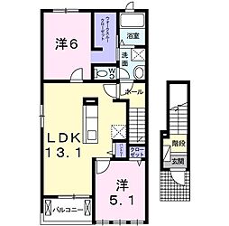 エンブレイス今川B 2LDKの間取図画像