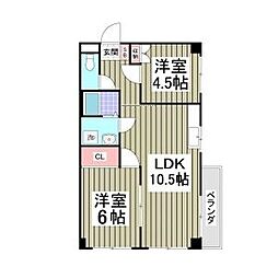 うぇる 2LDKの間取図画像