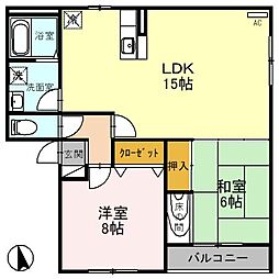 デイジー21 2LDKの間取図画像