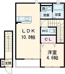 レガーロ阿保イースト 1LDKの間取図画像