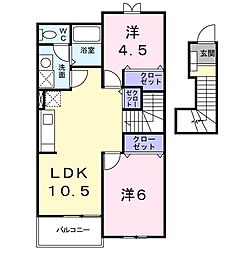 ベルクノアE 2LDKの間取図画像