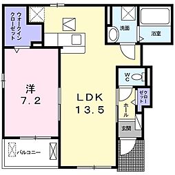 レイワテラスA 1LDKの間取図画像