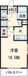 ウイングス7番館 ワンルームの間取図画像