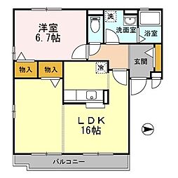 パークアベニュー　I・II番館 2階1LDKの間取り
