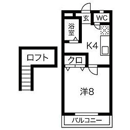 サンハイツサノックス(有)サノックス寮A棟 1Kの間取図画像