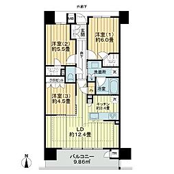 クレアホームズ南仙台駅前 3LDKの間取図画像